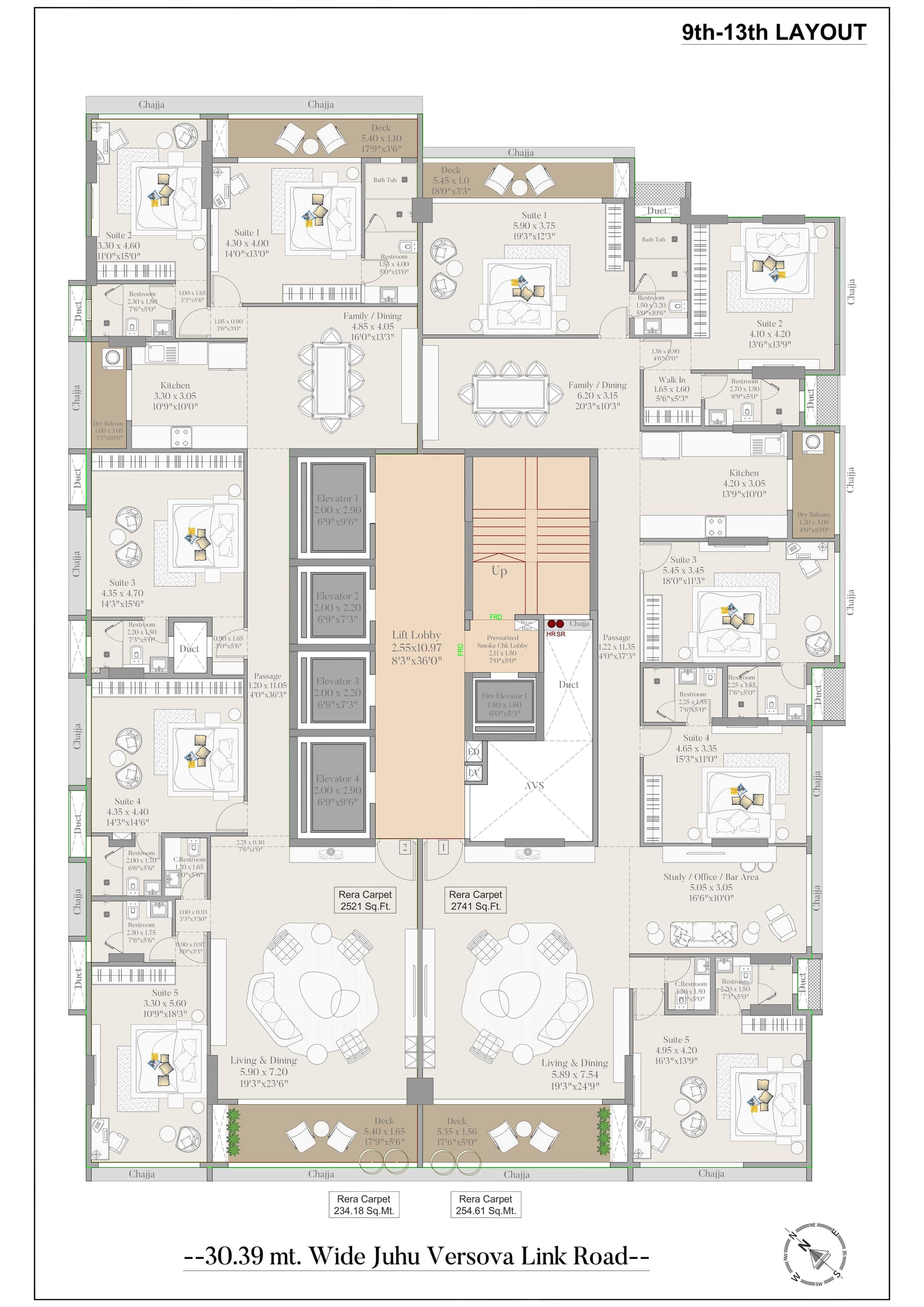 9th - 13th Layout plan