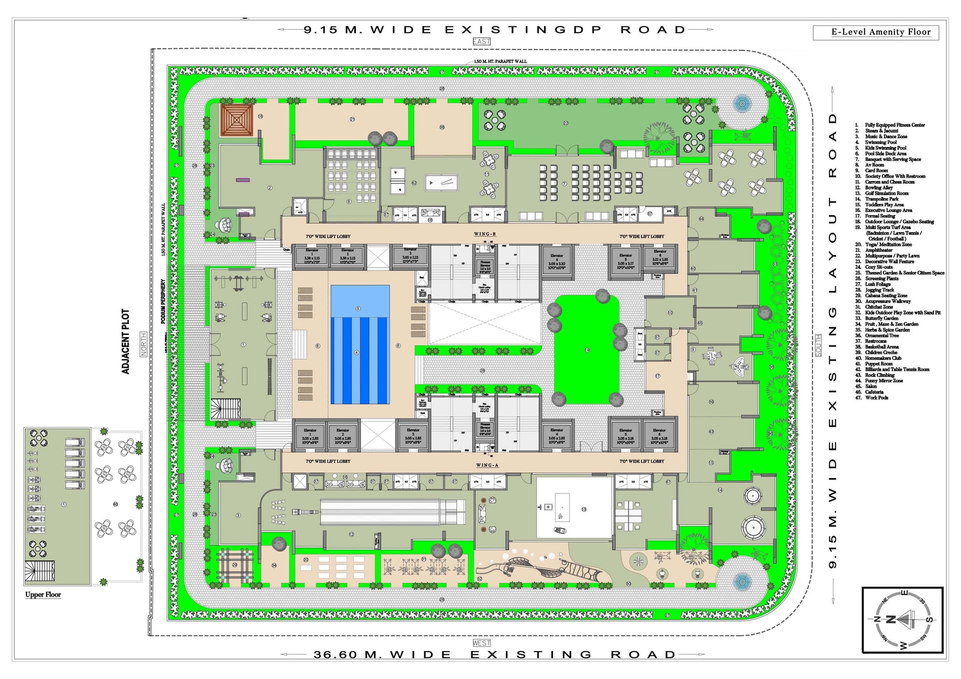 E-Level Amenity Floor Layout plan
