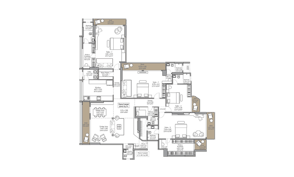 4 BHK plan