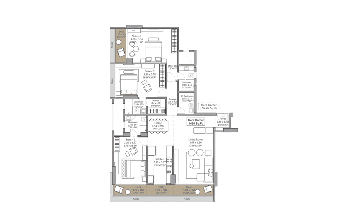 3 BHk plan