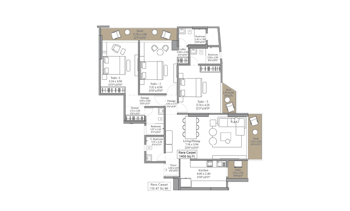 3 BHK plan